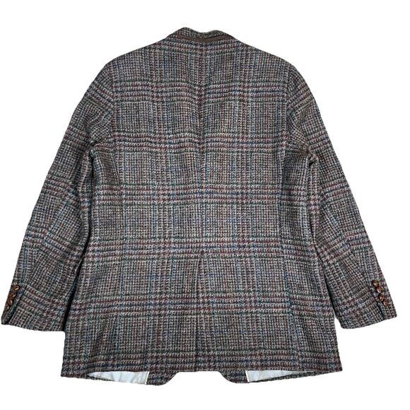 Vtg Lands' End Charter Collection Tweed Blazer Plaid Two Button Sport Coat 46L - Picture 8 of 10